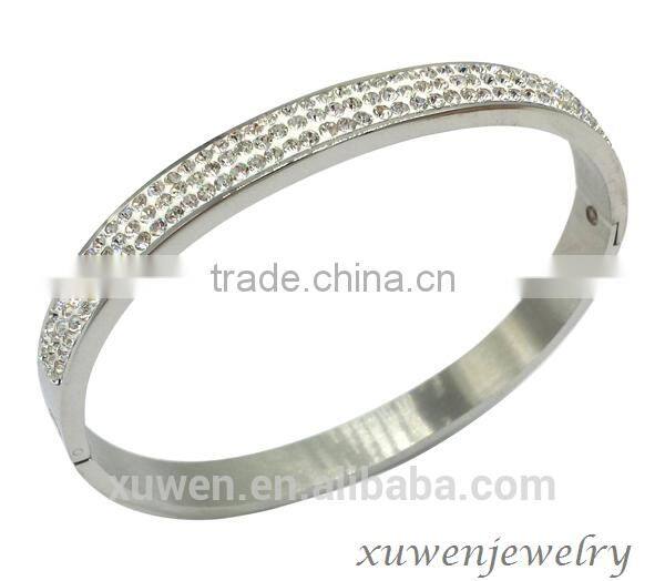 316l stainless steel make crystal bangle