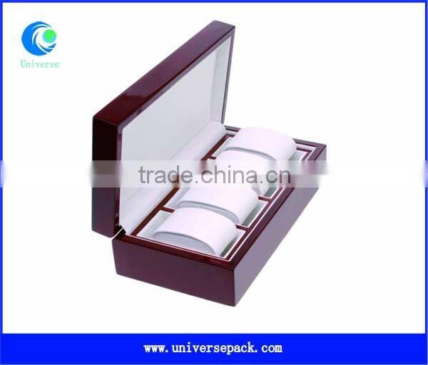 New Snap Fastener Clients Personal Watch Box Black Leather Packing Boxes