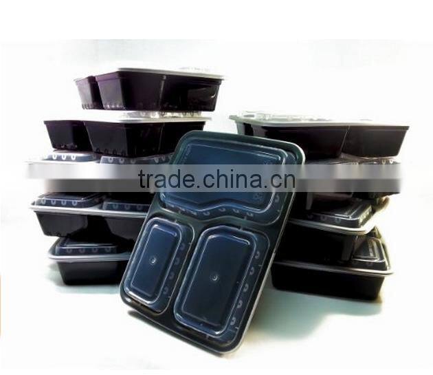 Lunch Box Bento Food Storage Container - with 3 Compartments Meal Prep (Sets of 10) by Enzo offers a Green No BPA, BPS Free, Re