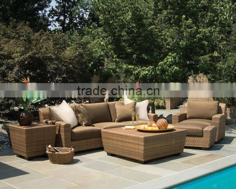 Luxury Design rattan garden sofa set- Popular EU design patio wicker sofa outdoor furniture