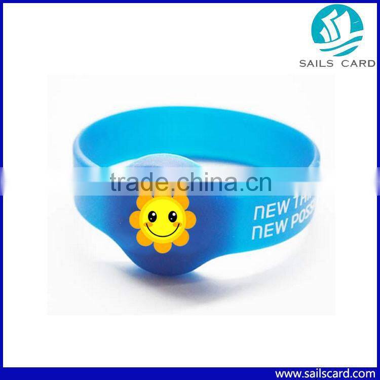 Hi-end Silicone bracelet round silicon wristband for RFID system
