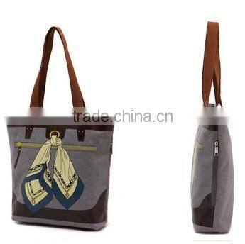 New arrival scarf printing canvas women shopping bags beach bags