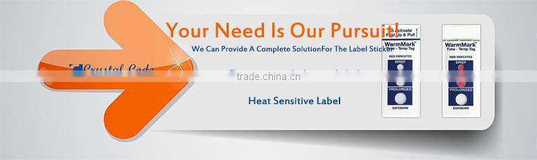 Self adhesive temperature indicator label sticker, heat sensitive color changing temperature sticker label