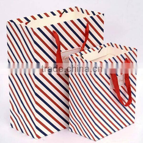 Various Color And Type of Stripe Paper Bag Paper Gift Bag