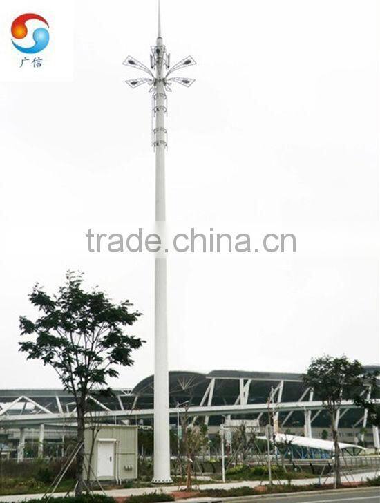 Galvanized high mast pole for lighting and telecommunication