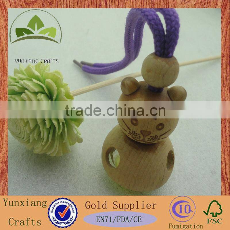 Eco Hanging Glass Bottle with Wood Cap Air Freshener Car Perfume