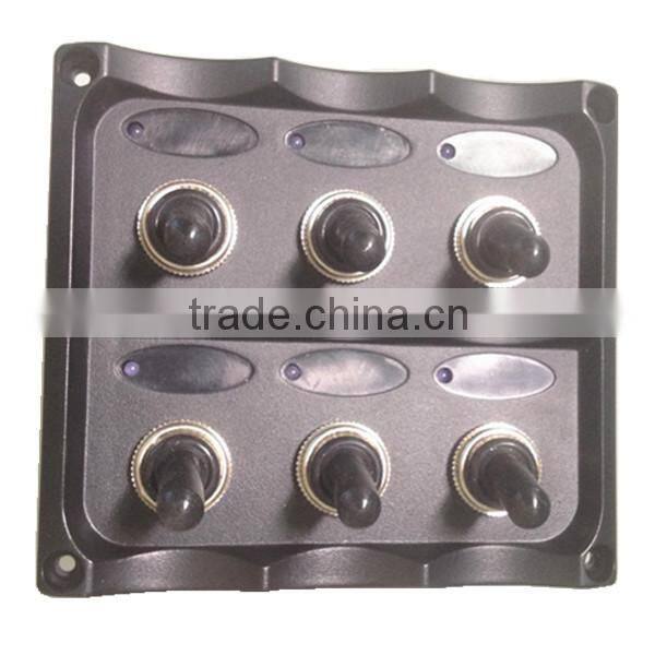 Marine Electric LED Toggle Switch Panel 6 Gang