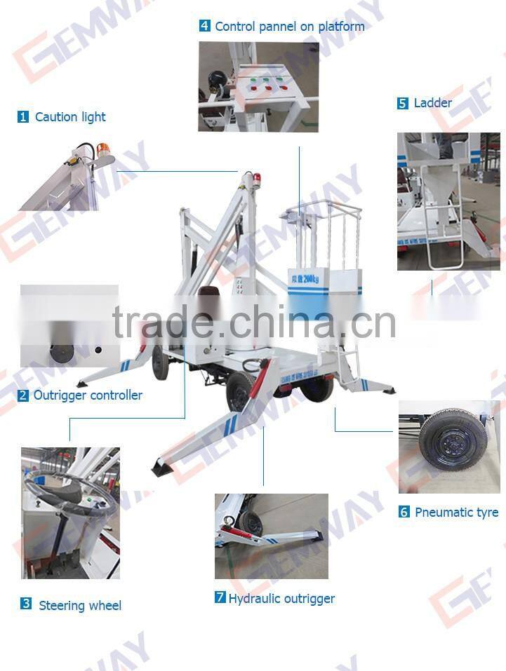 Best price hydraulic articulated folding boom lift