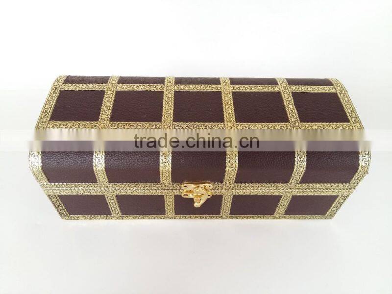 ANTIQUE LOOK, ARTIFICIAL LEATHER FINISH, WOODEN HANDMADE BANGLE BOX / BRACELET BOX- 1-ROLL