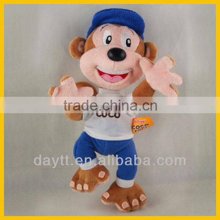 Kelloggs mascot 20cm plush monkey long arms/plush monkey toys/plush monkey