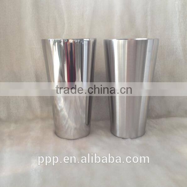 Fine polished insulated wine cup /safe grade vacuu layer drinking tumbler/mirror effect smoothy beer cup