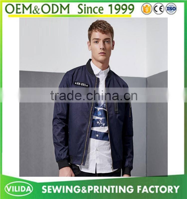 Custom mens 100% polyester lightweight short jacket mens casual fashion jacket