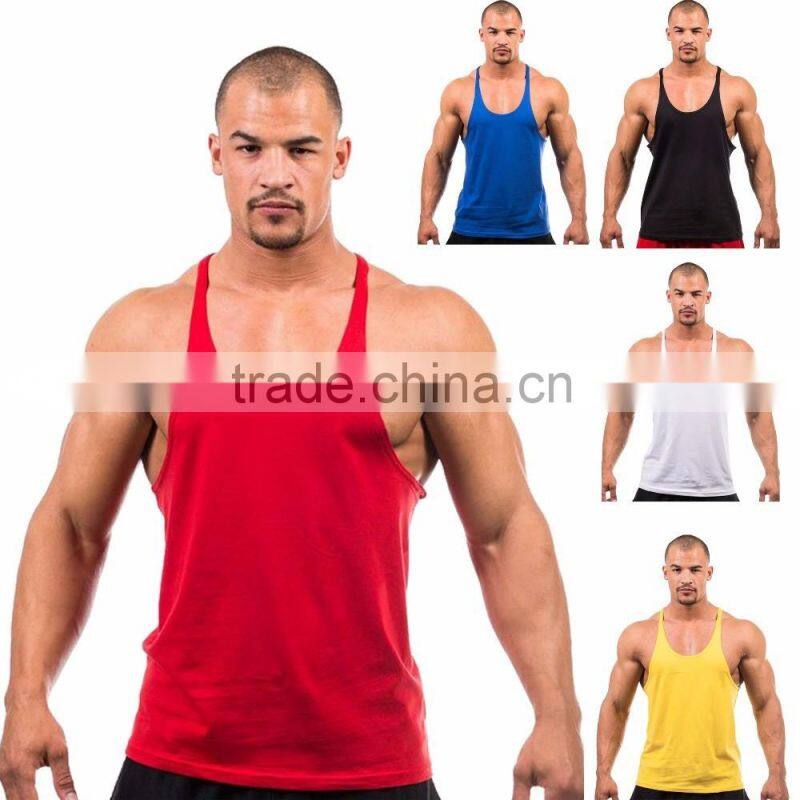 OEM 2016 latest black letter cotton men muscle gym singlets