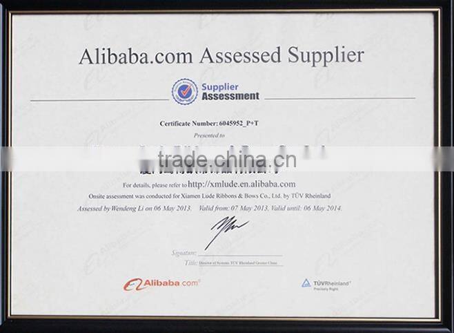 Wholesale Blue color satin ribbon with sliver edge