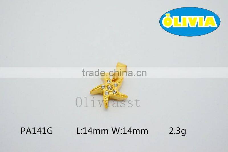 Olivia 2016 New Fashion Modern 316 Stainless steel Cast Metal Diamond Starfish Sea star Pendant
