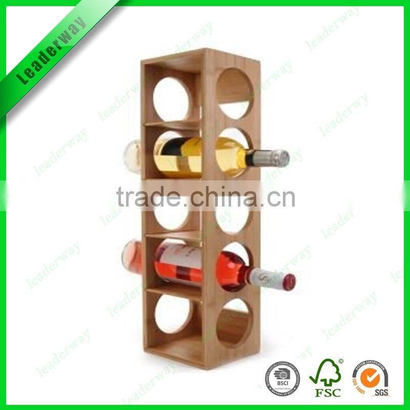 New design 3 bottle bamboo wine glass rack