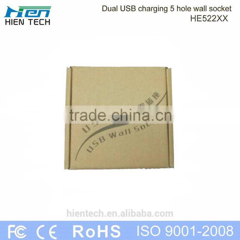 13A electricial wall socket Universal 5 pin usb plug/usb socket/usb wall socket