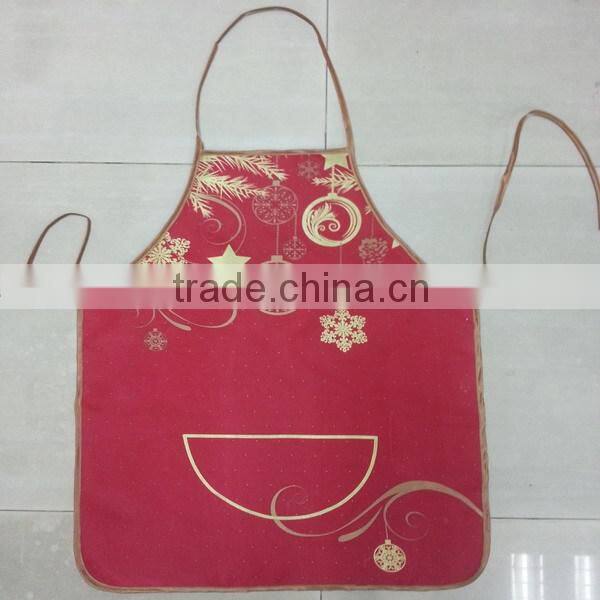 christmas bib apron with pocket with golden glitter size 50x76cm