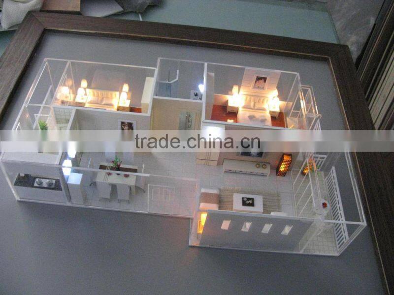 Architectural model layout with lighting 1/25