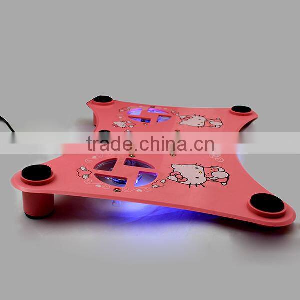 super slim mini foldable notebook cooler pad with 2 fans