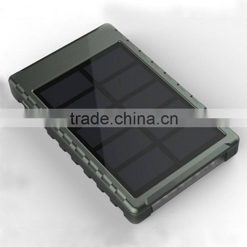 outdoor camping foldable mobile solar power bank 5000 with super Led torch and kick stand