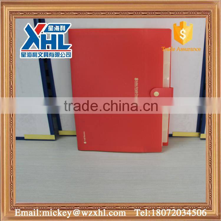 pp frosted material plastic document bag with press button