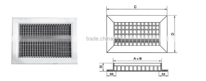 Aluminum square egg crate grilles