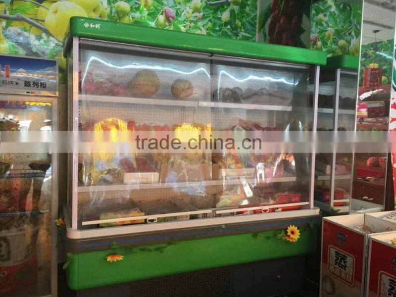 Factory built in supermarket multi deck showcase