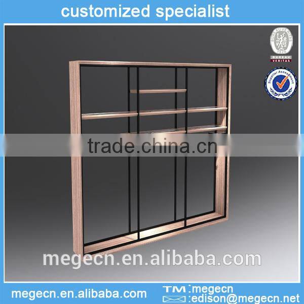 modern wall wooden counter retail display shelf