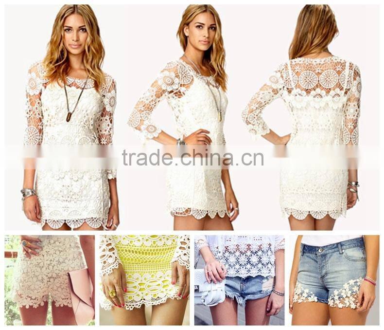 high ladies top embroidered crochet African white crochet cotton vest for garment accessories