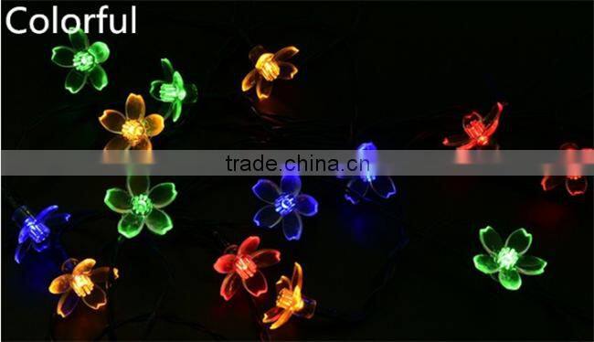 Holiday Lighting Solar Powered 4.8M 20 Leds Outdoor Cherry Blossoms Christams String Lights Garden Solar Light