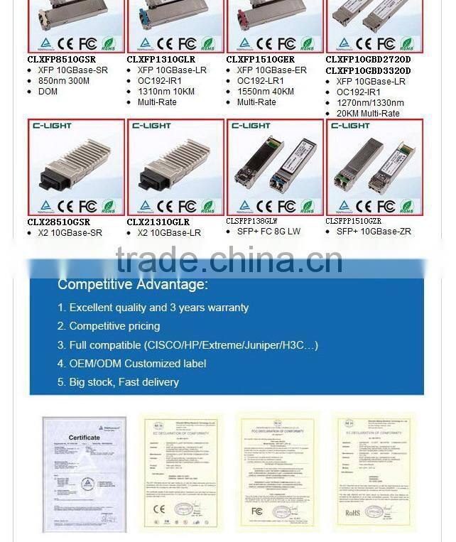 High Quality 8G SFP+ 10G SFP Transceiver SW 850nm 200m MMF Fibre Channel Transceiver