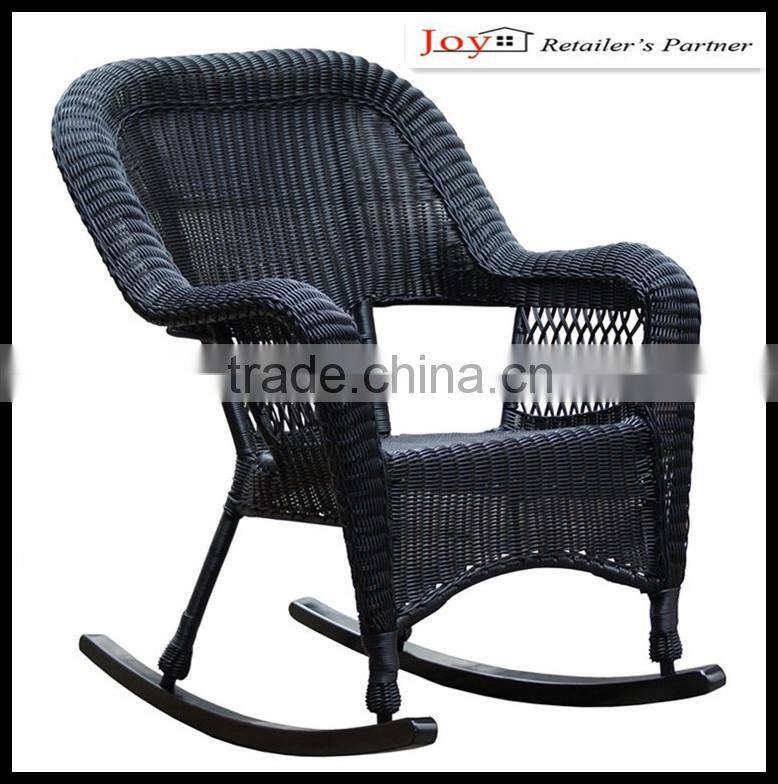 wholesale furniture outdoor big heavy duty antique metal steel frame handmade pvc rattan wicker floor garden rocking chair