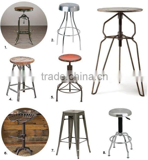 Industrial Metal Barstool , green Vintage barstool