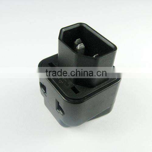 Plug with socket type double adapter plug universal to IEC C14 male plug adapter converter CE