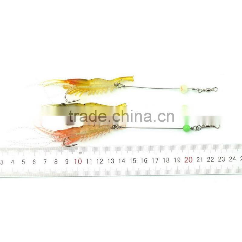 New product 3.4" 8.65cm 5.41g 6 pcs soft shrimp lures tackle carp fishing bait.