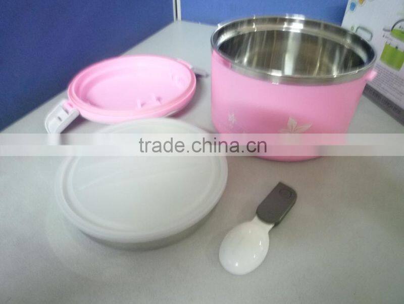BEST SALES STAINLESS STEEL LUNCH BOX WITH LOCK,1/2/3 TIERS,GREEN MADE IN CHINA