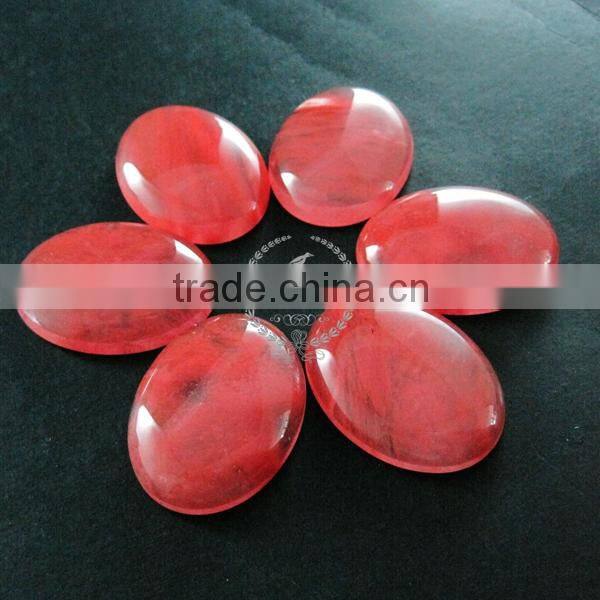 30x40mm big oval red artificial cloudy pattern glass cabochon DIY jewelry supplies findings 4120091