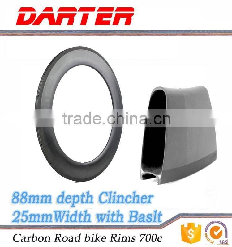 88Clincher 25mm width 16-36H cheap china carbon bike rims factoy