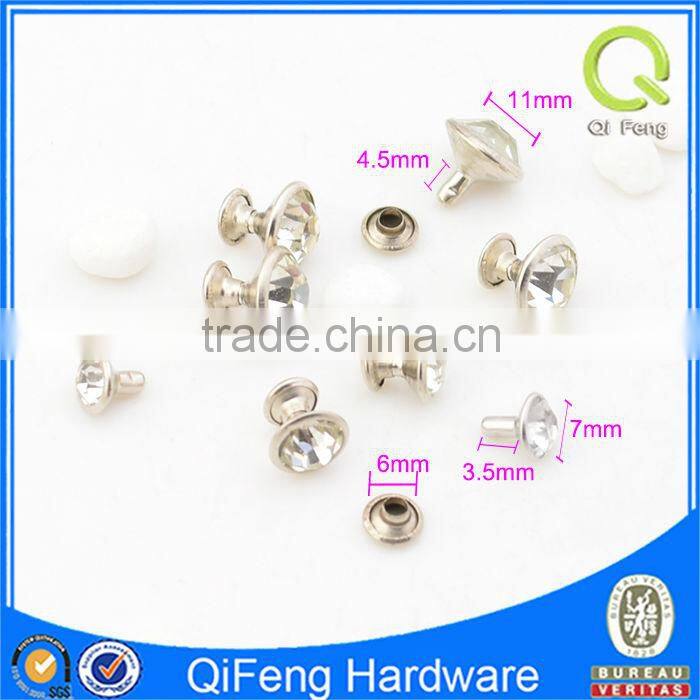 fashion decorative diamond rivets and studs for leather handbags