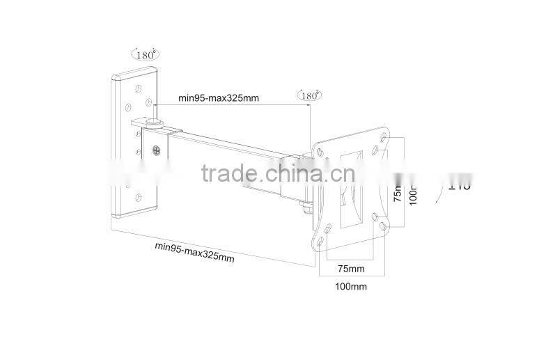 Retractable tv bracket for 17"-42", 180 degrees swivel tv mounting bracket