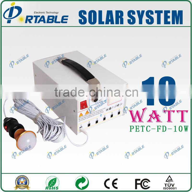 Portable solar system with LED light 10W