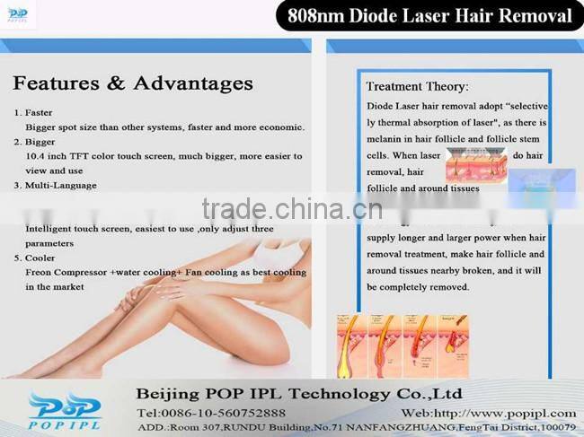 808nm Laser hair removal machine POP IPL IPL machine china 808nm Diode Laser