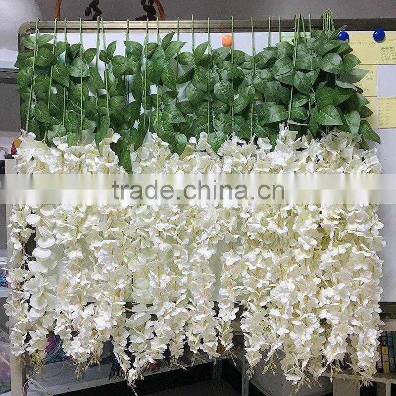 LF354 colorful plastic flower stems hanging wisteria stem
