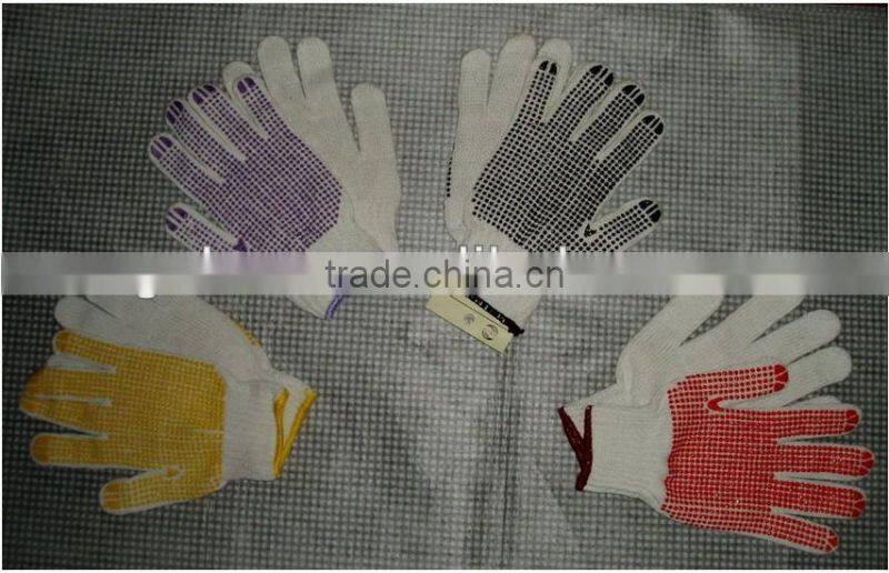 nylon gloves with pvc dots, working nylon glove with pvc dots/construction gloves