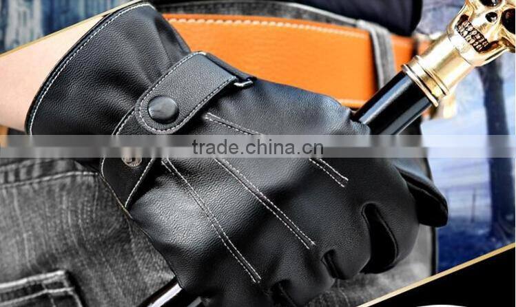 New Fashion Men's Touch Leather Gloves Screen Touch Gloves For Smartphone Winter Leather Touchscreen Gloves Wholesale