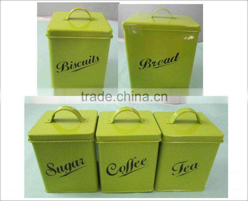 funny metal tea coffee sugar storage jars storage box