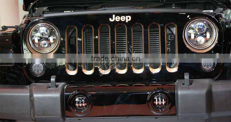 80W 7in round 4WD off-road truck SUV automotive vehicles sealed dual beam led headlight lamp