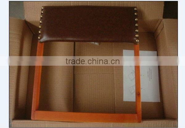 Foldable Wooden Footstool with PU Leather