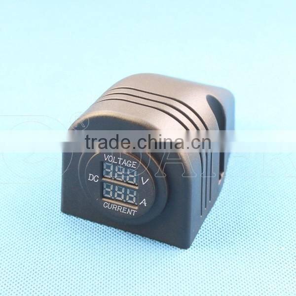 Digital DC Voltmeter Ammeter Socket With LED Lamp 12V 24V